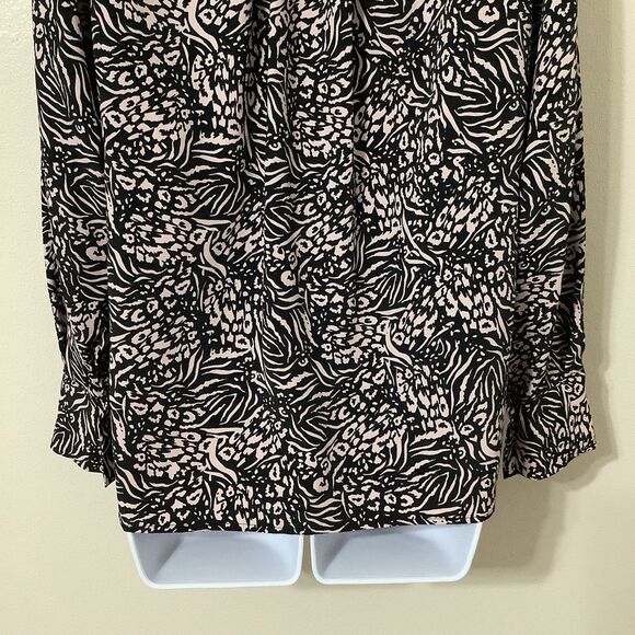 Topshop Funky Cheetah Zebra Animal Print Maximalist Button Up Blouse Size 4 - Picture 10 of 15